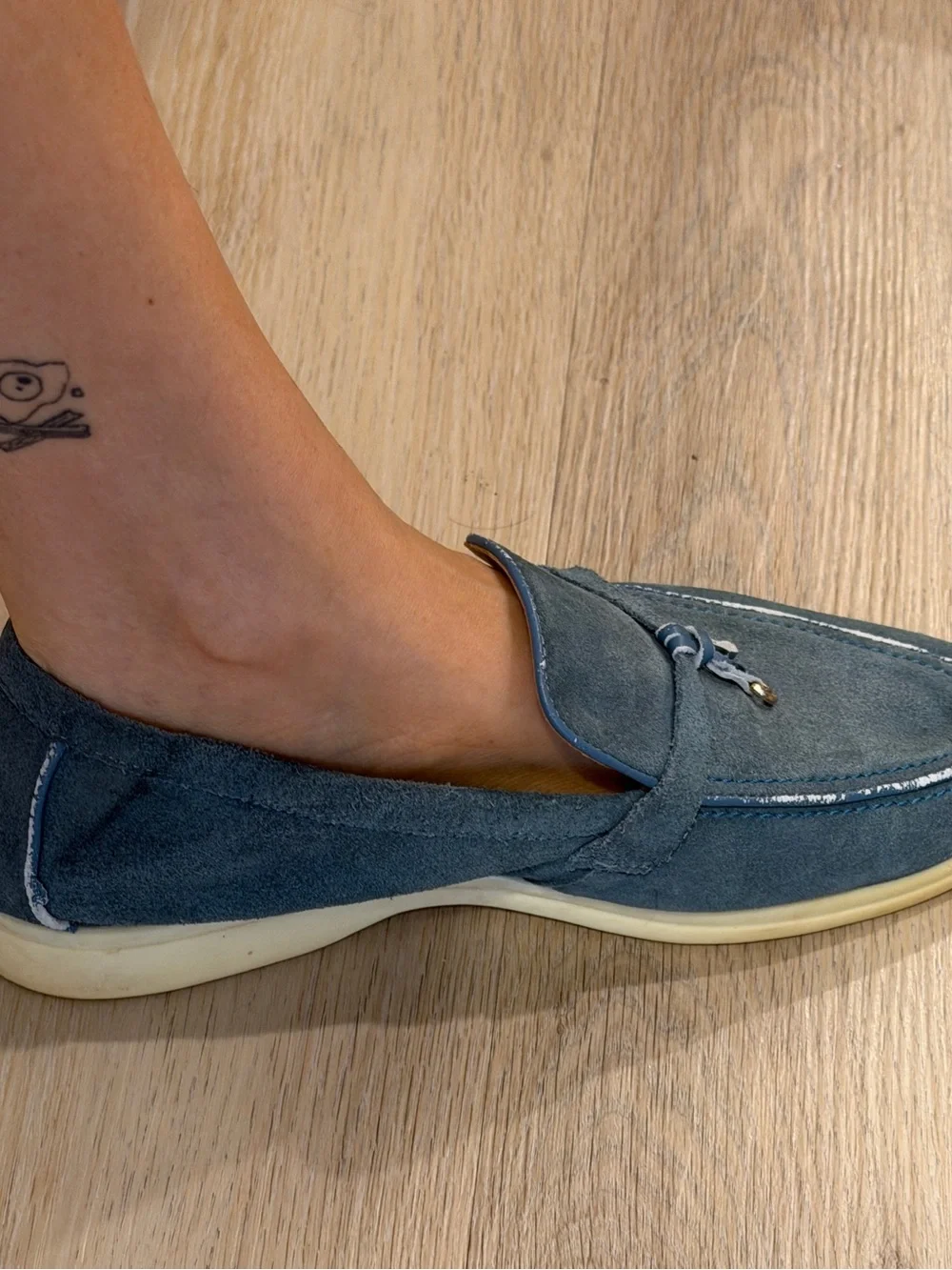 Loro Piana Teal Suede Tassel Loafers